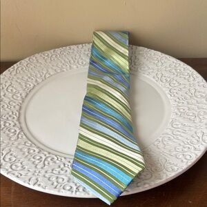 Michael Michael Kors Striped Green and Blue Men's Tie